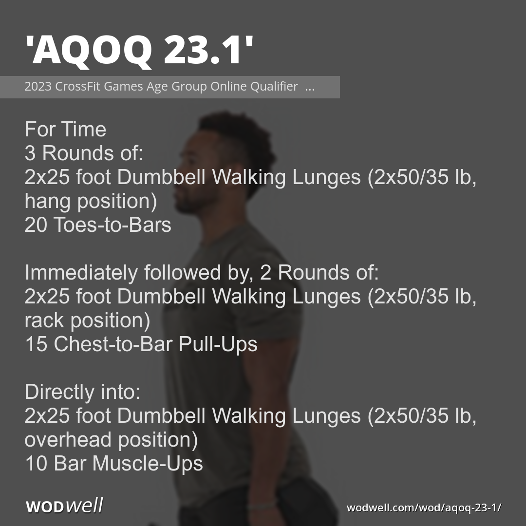 "AQOQ 23.1" Workout, 2023 CrossFit Games Age Group Online Qualifier WOD