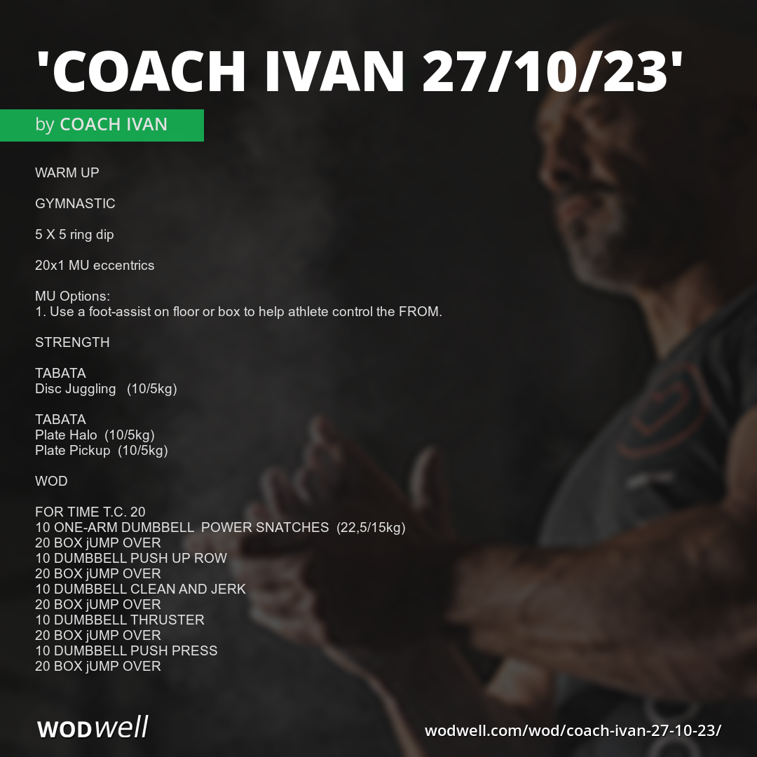 "COACH IVAN 27/10/23" Workout, Coach Creation WOD | WODwell