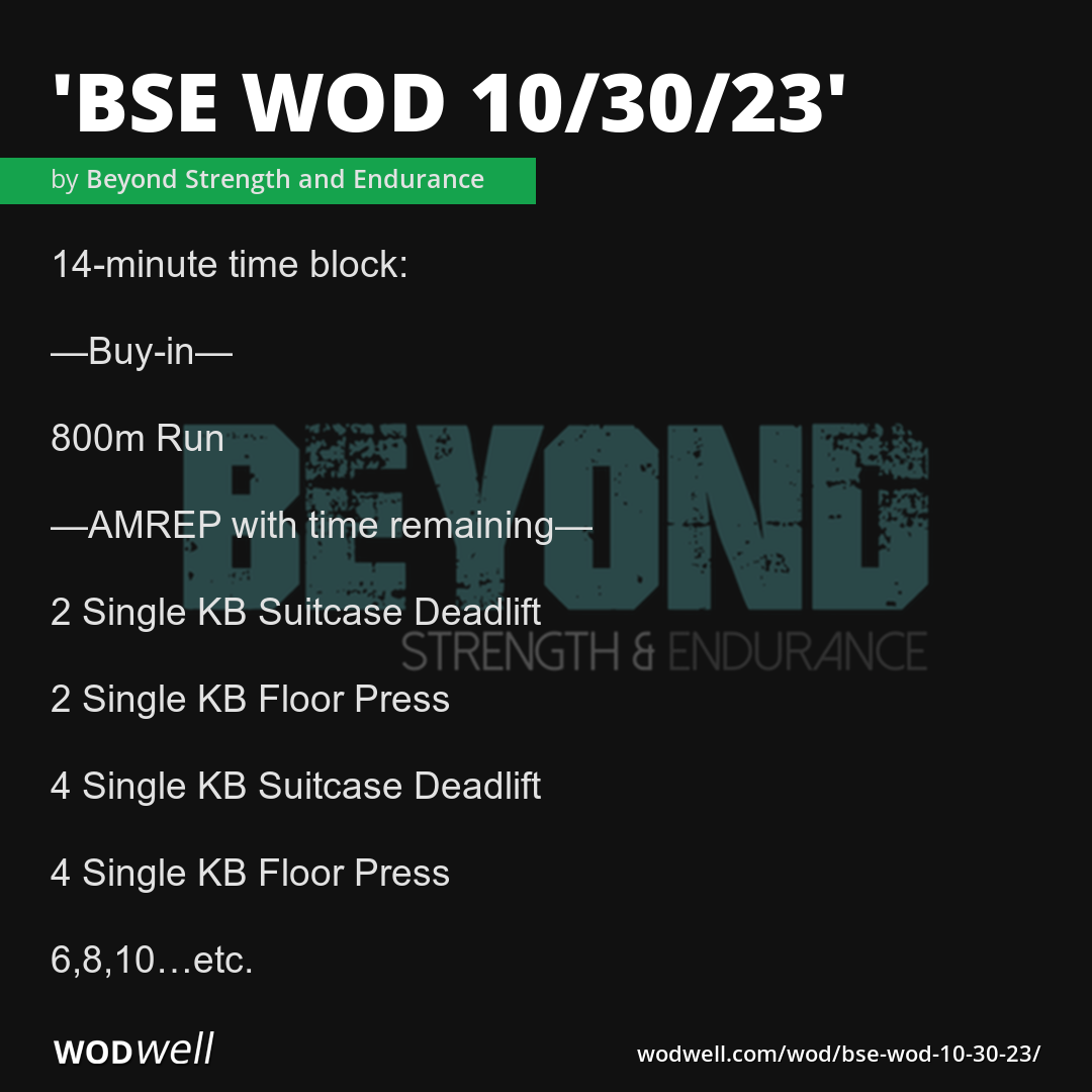 "BSE WOD 10/30/23" Workout, Coach Creation WOD | WODwell