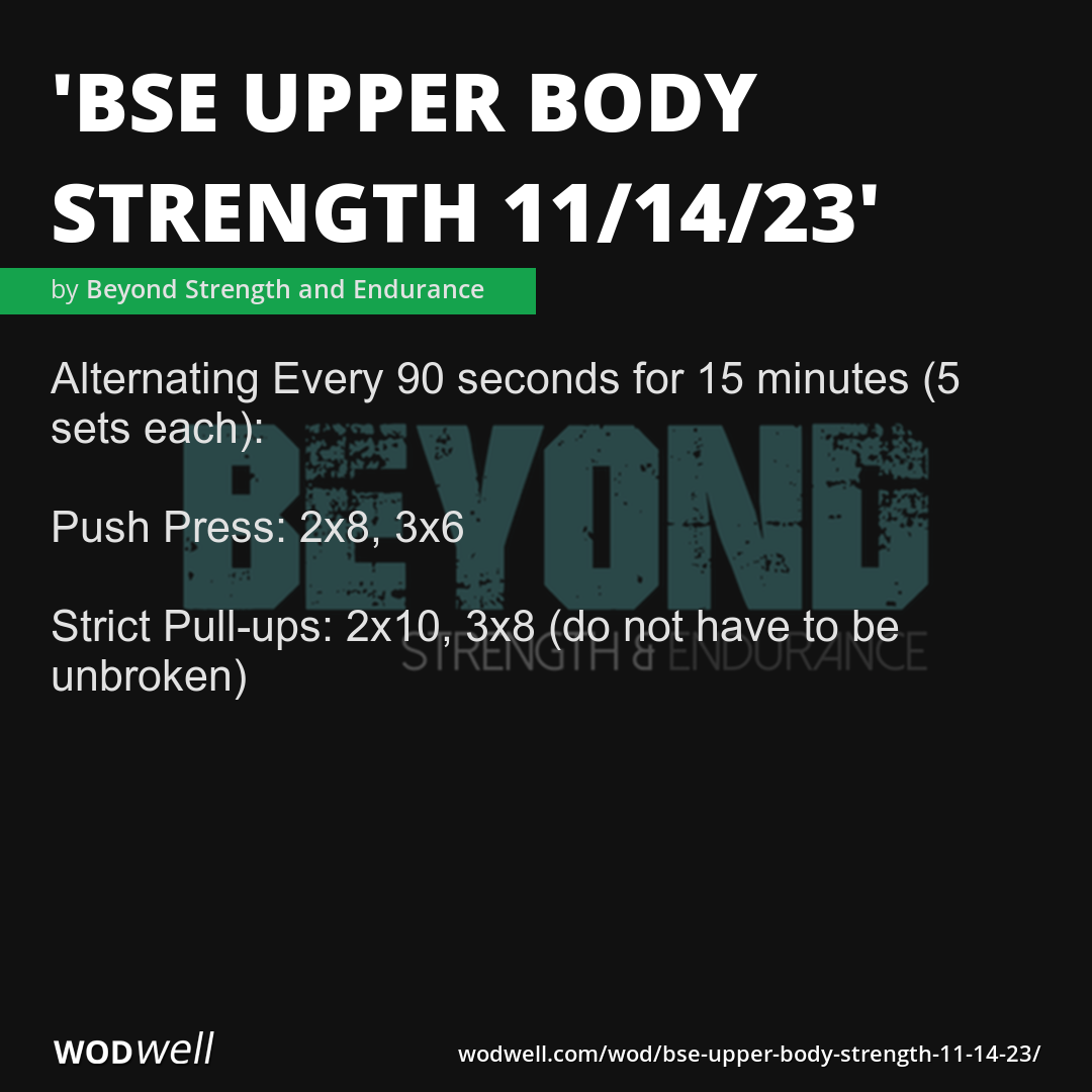 BSE UPPER BODY STRENGTH 11 14 23 Workout Coach Creation WOD WODwell