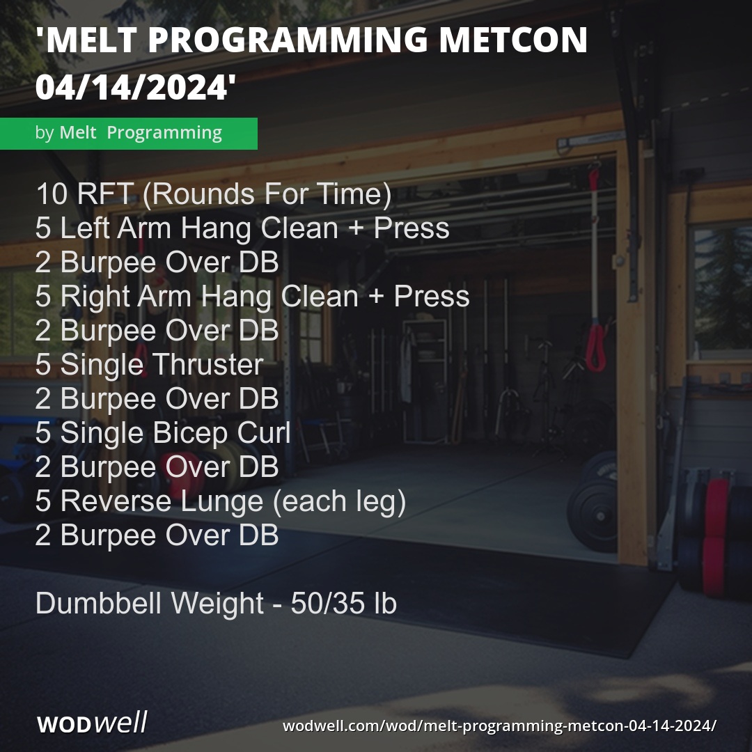quot Melt Programming MetCon 04/14/2024 quot Workout Coach Creation WOD WODwell