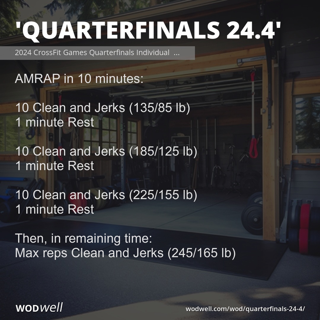 "Quarterfinals 24.4" Workout, 2024 CrossFit Games Quarterfinals