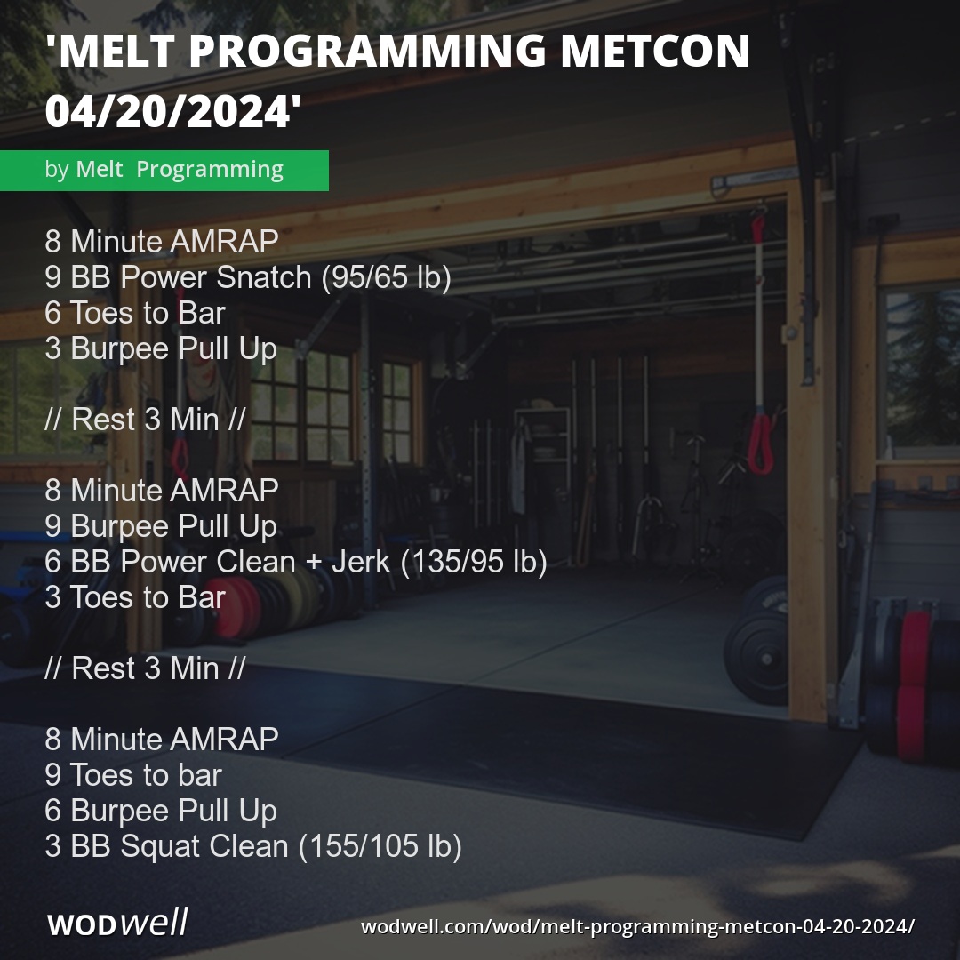 quot Melt Programming MetCon 04/20/2024 quot Workout Coach Creation WOD WODwell