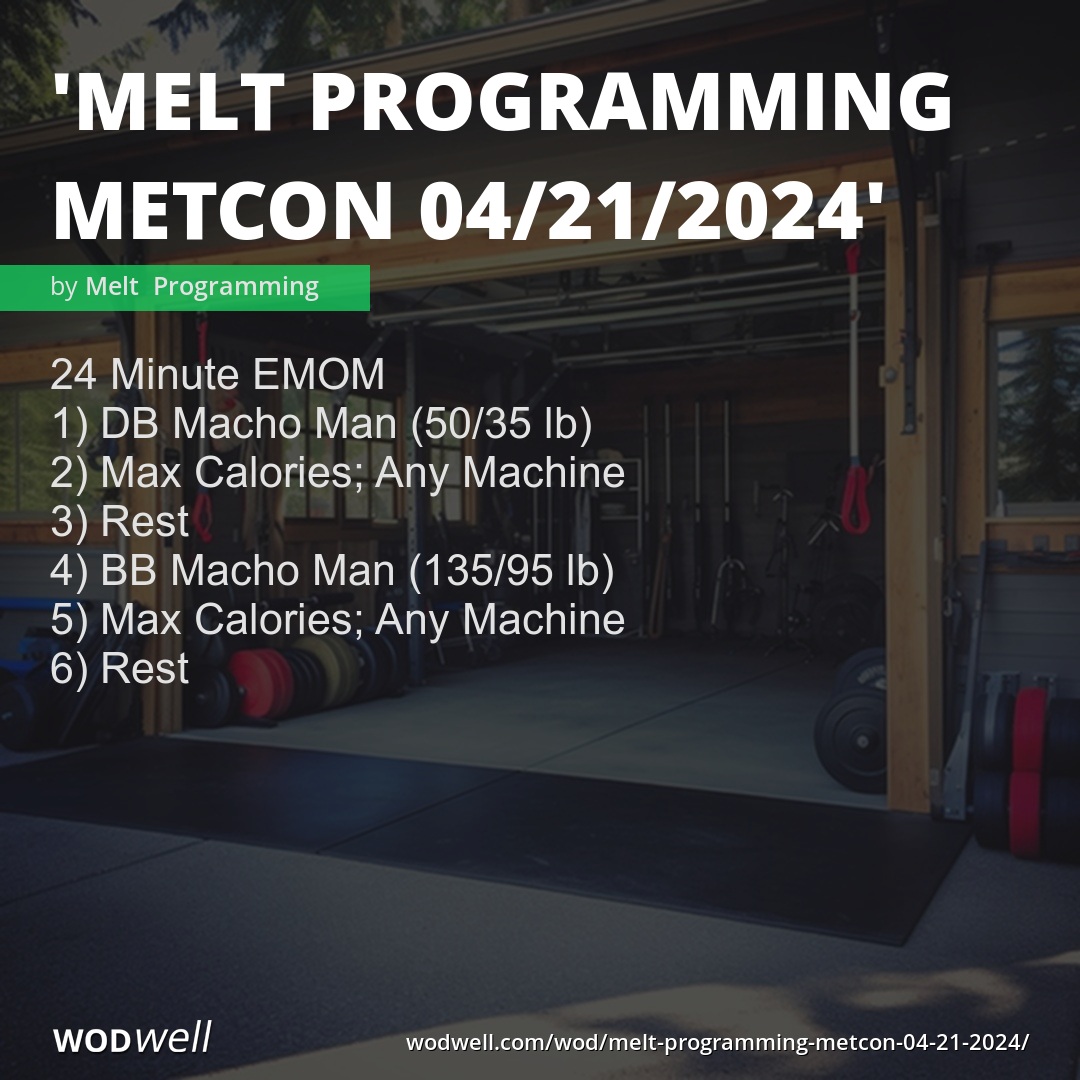 quot Melt Programming MetCon 04/21/2024 quot Workout Coach Creation WOD WODwell