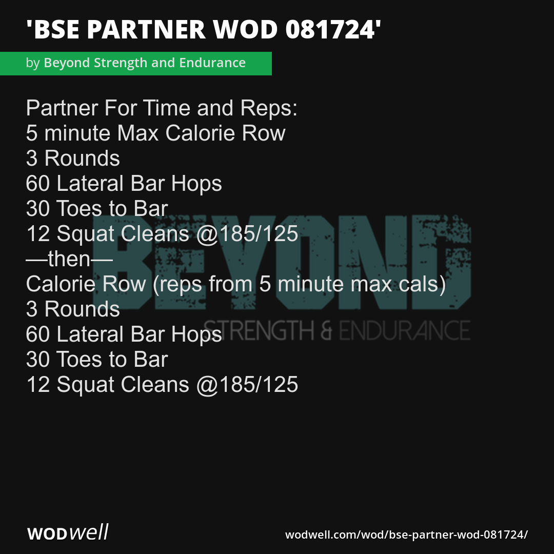 bse partner wod 081724 WOD