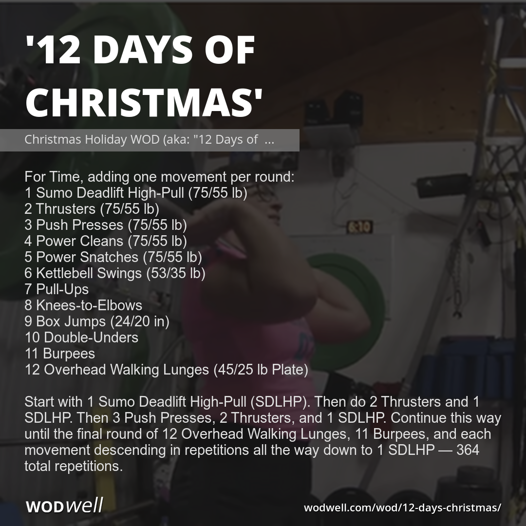 "12 DAYS OF CHRISTMAS" HOLIDAY WOD WODwell