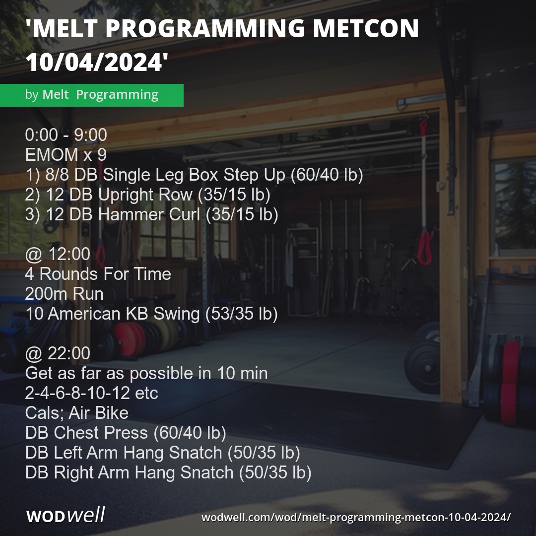 quot Melt Programming MetCon 10/04/2024 quot Workout Coach Creation WOD WODwell quot Melt Programming MetCon 10/04/2024 quot Workout Coach Creation WOD WODwell