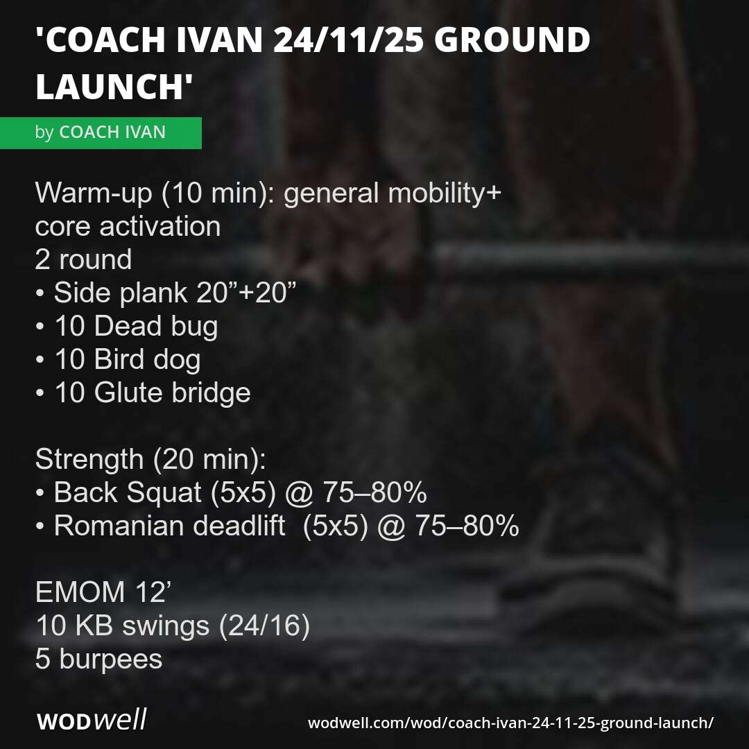 "COACH IVAN 24/11/25 GROUND LAUNCH" Workout, Coach Creation WOD | WODwell