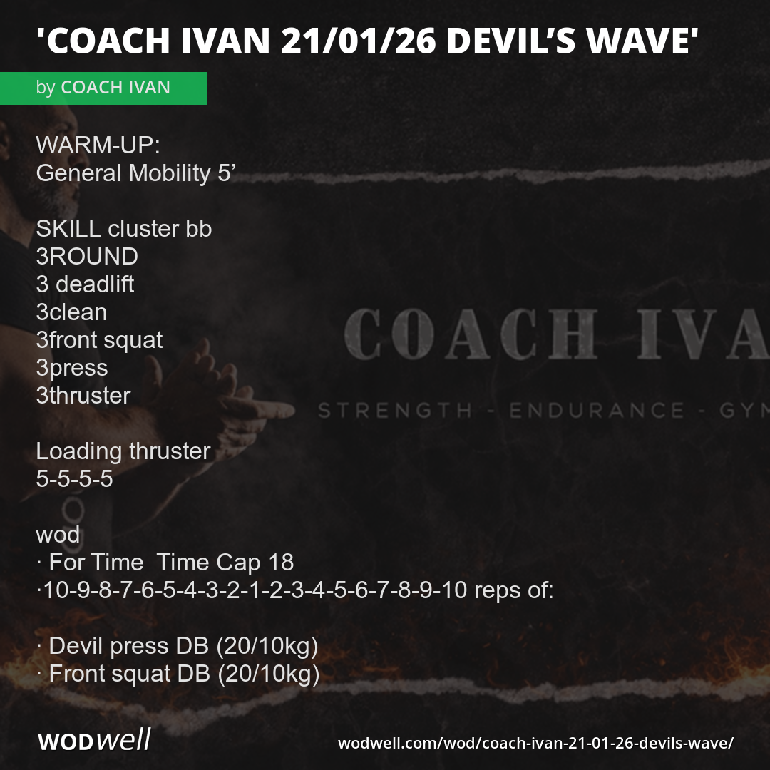 "COACH IVAN 21/01/26 DEVIL’S WAVE" Workout, Coach Creation WOD | WODwell