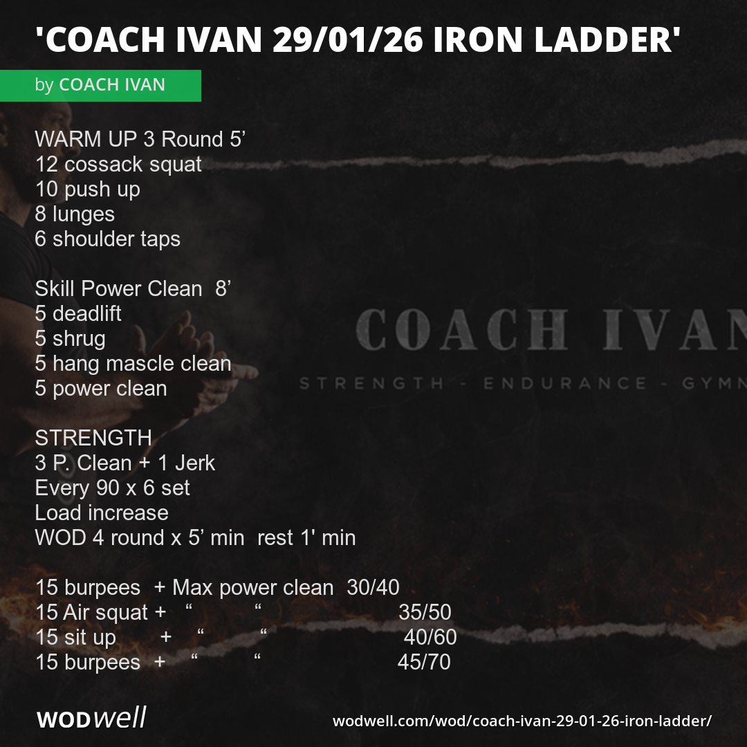 "COACH IVAN 29/01/26 IRON LADDER" Workout, Coach Creation WOD | WODwell