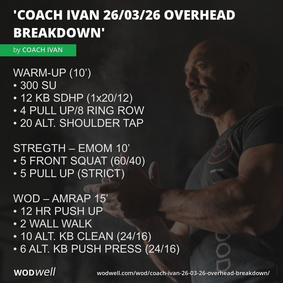 "COACH IVAN 26/03/26 OVERHEAD BREAKDOWN" Workout, Coach Creation WOD | WODwell