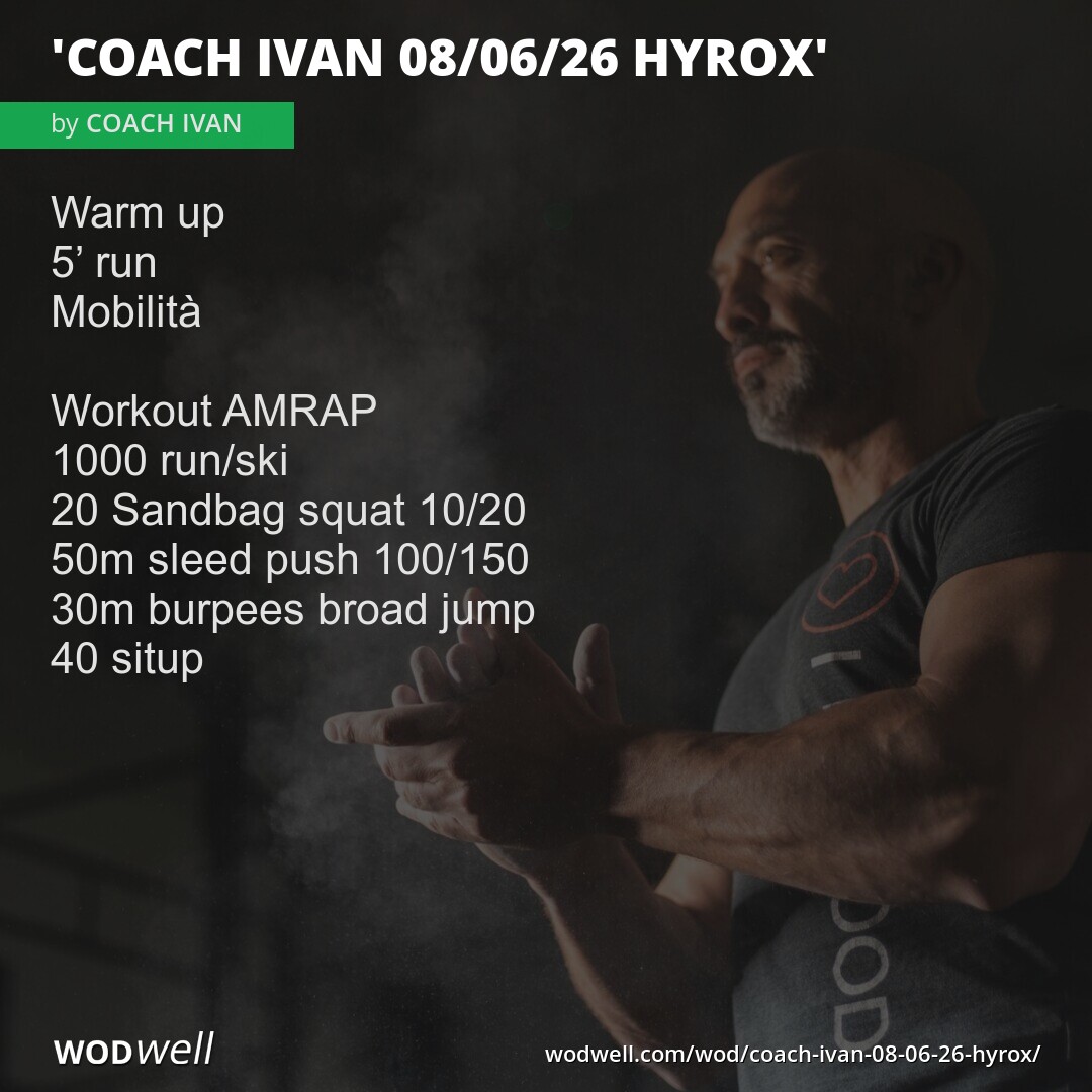 "COACH IVAN 08/06/26 HYROX" Workout, Coach Creation WOD | WODwell