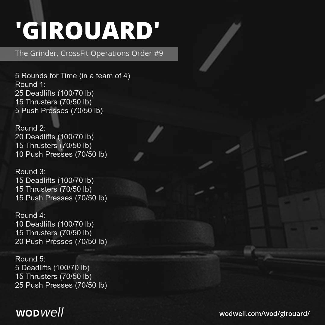"Girouard" Workout, The Grinder, CrossFit Operations Order 9 WODwell