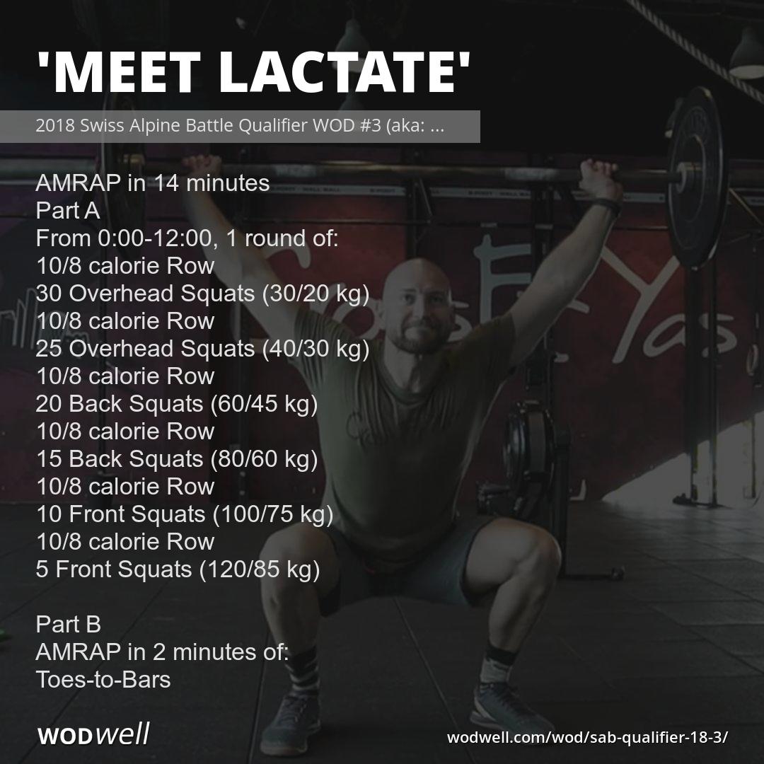 "Meet Lactate" Workout, 2018 Swiss Alpine Battle Qualifier WOD 3 (aka