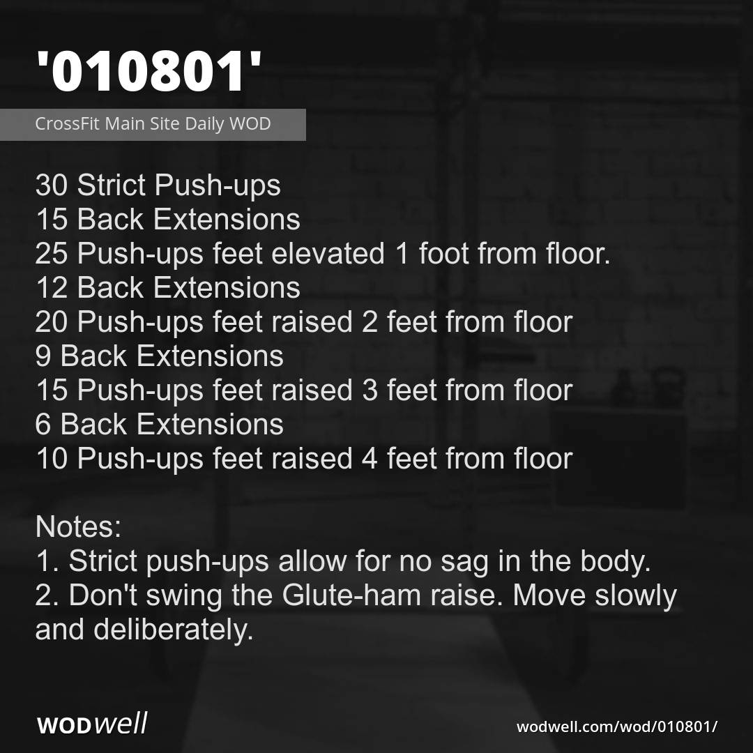 010801 Workout CrossFit Main Site Daily WOD WODwell