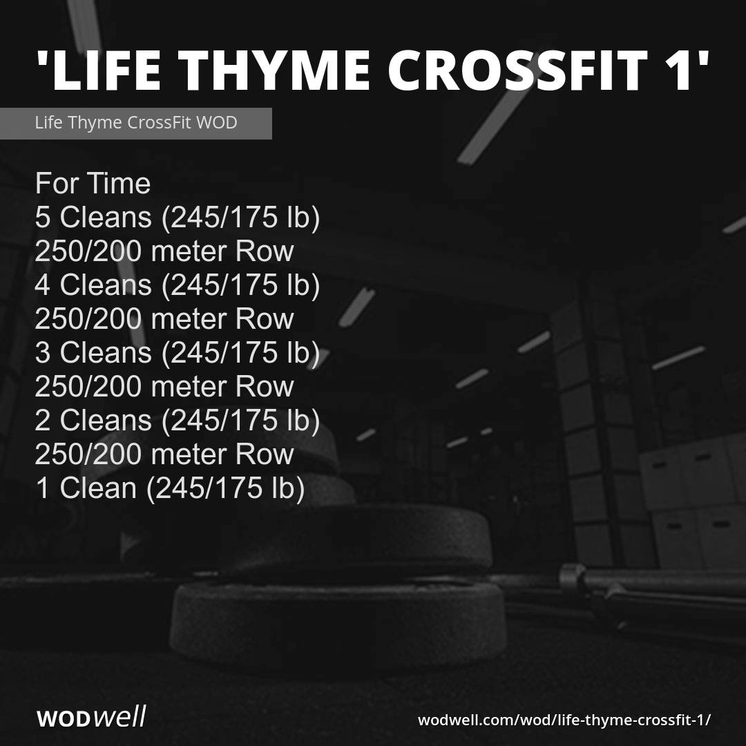 Life Thyme CrossFit 1 WOD