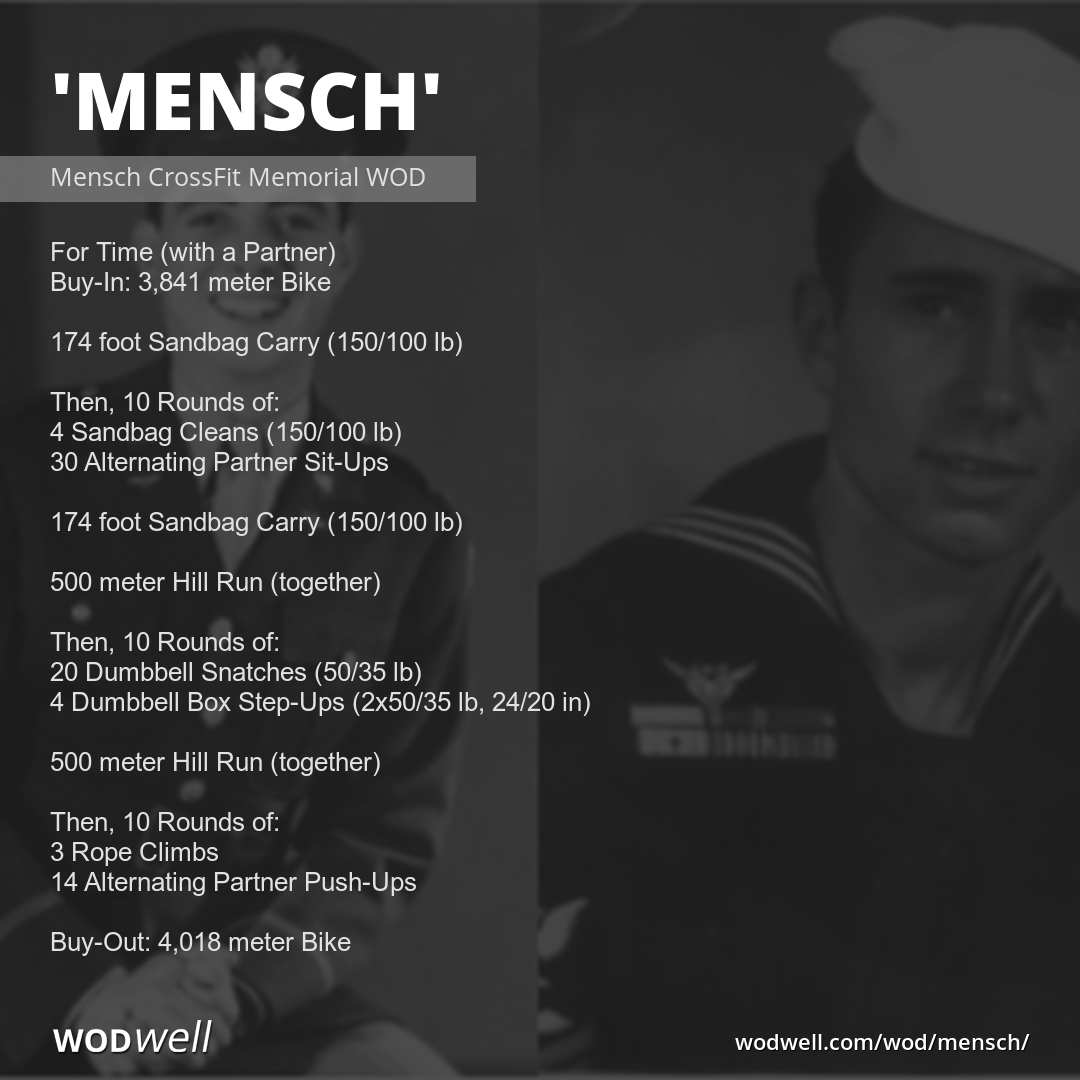 Mensch Workout Mensch CrossFit Memorial WOD WODwell