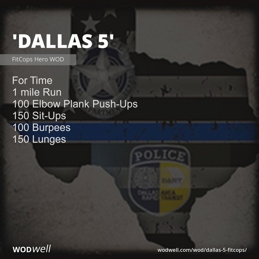 "Dallas 5" Workout, FitCops Hero WOD WODwell
