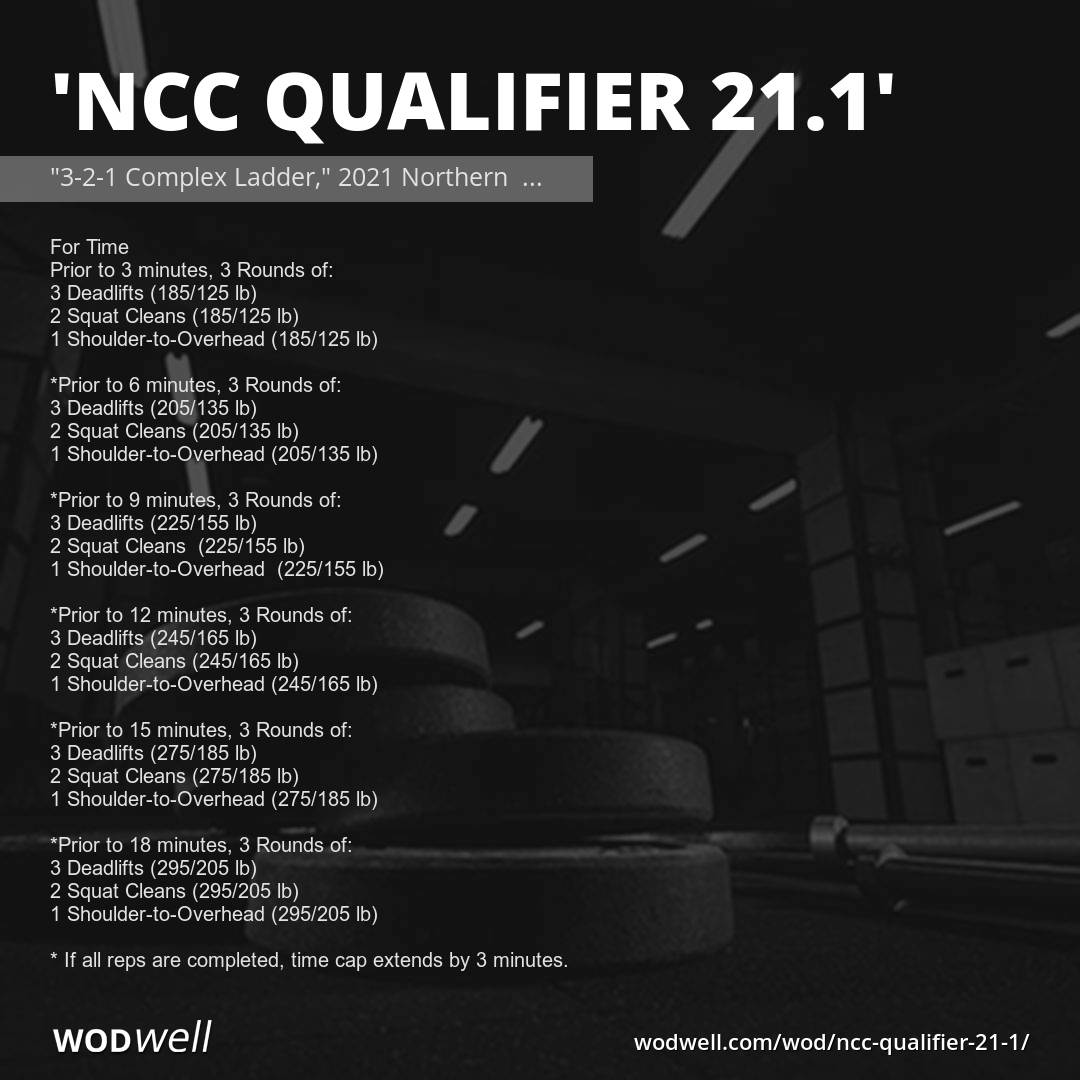 &quot;NCC Qualifier 21.1&quot; Workout, CrossFit WOD WODwell