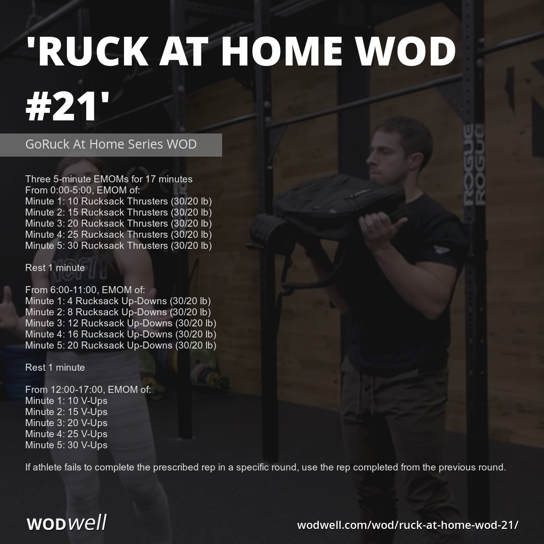 Ruck at Home WOD 21 WOD