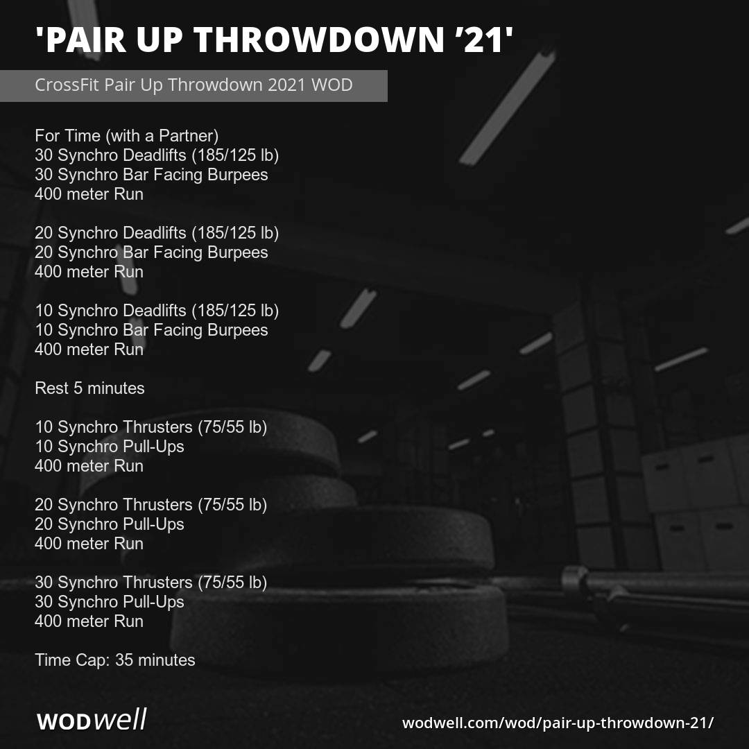 Pair Up Throwdown 21 Workout Functional Fitness Wod Wodwell