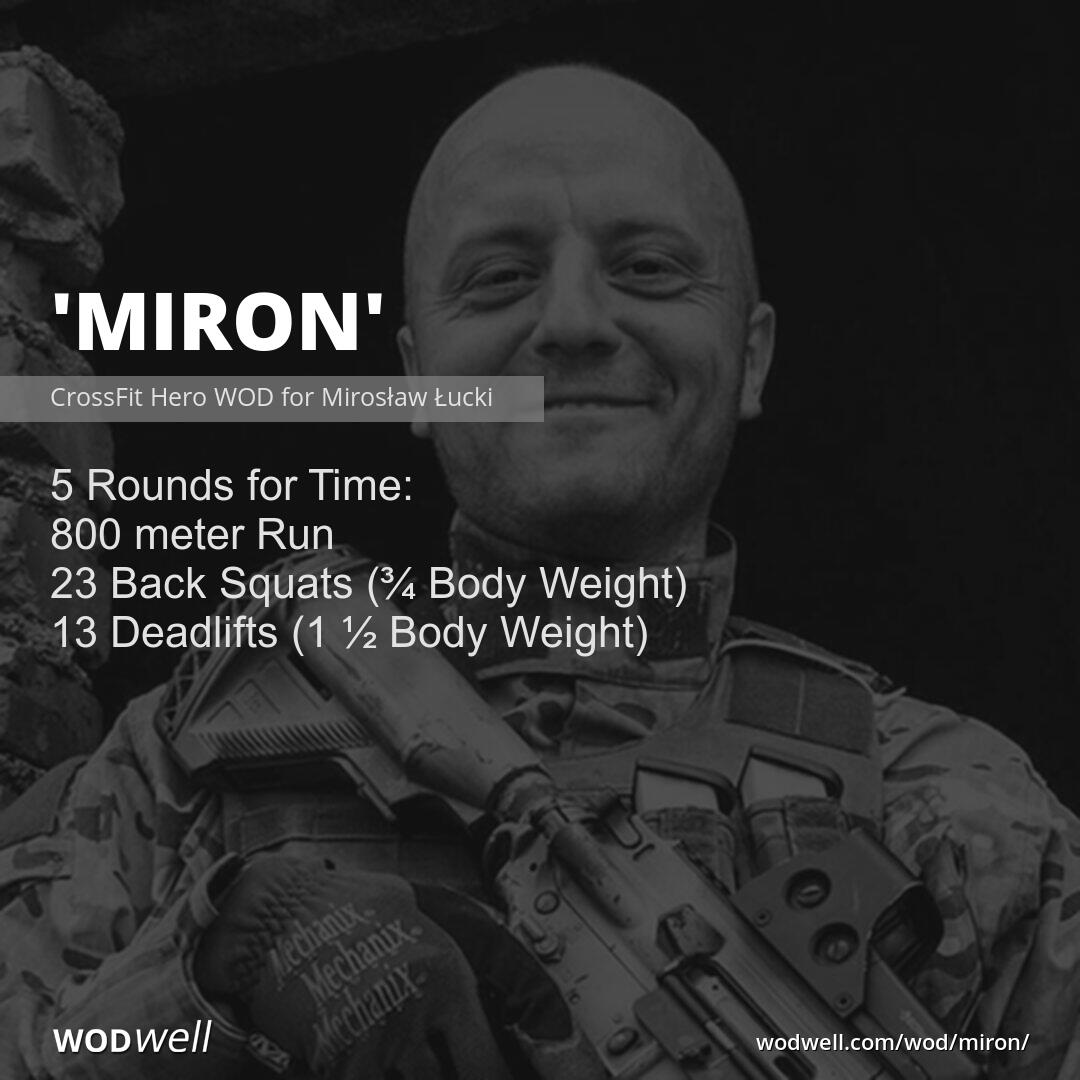"Miron" Workout, CrossFit Hero WOD for Mirosław Łucki WODwell