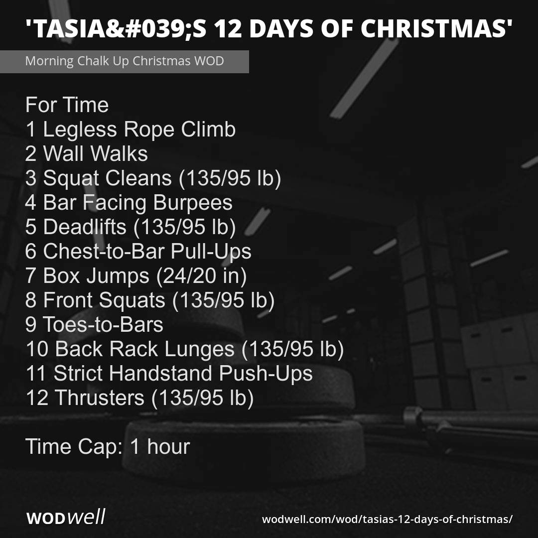 Tasia s 12 Days Of Christmas Workout Morning Chalk Up Christmas WOD tasia-s-12-days-of-christmas-workout-morning-chalk-up-christmas-wod
