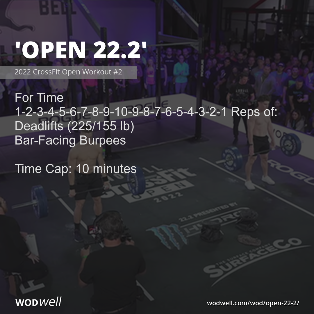"Open 22.2" Workout, 2022 CrossFit Open Workout 2 WODwell