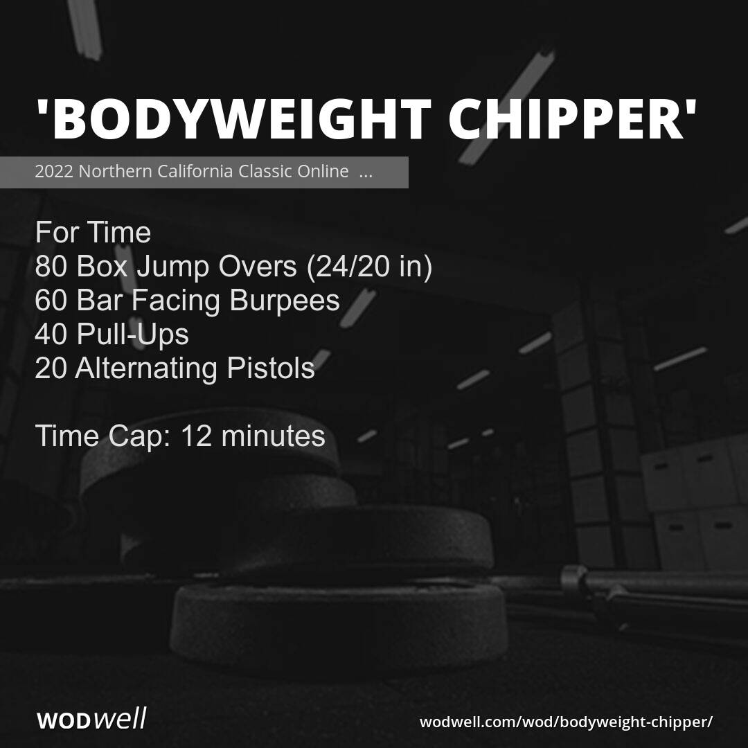 Bodyweight chipper outlet workout