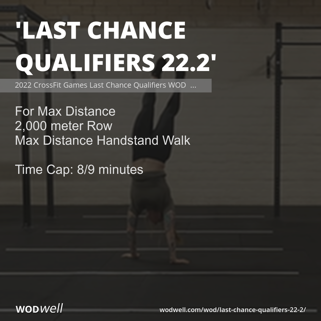 "Last Chance Qualifiers 22.2" Workout, 2022 CrossFit Games Last Chance