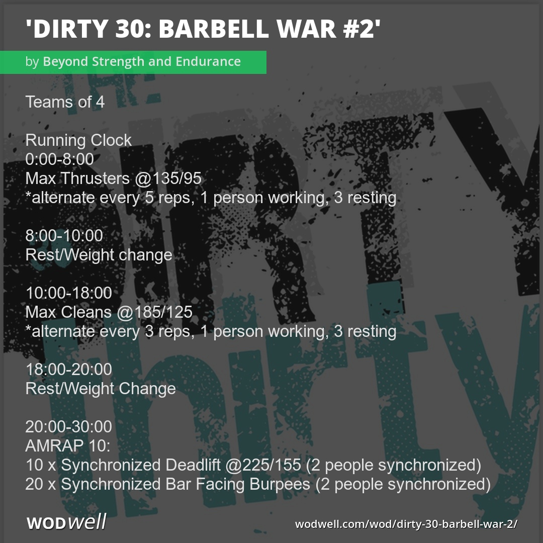 Dirty Thirty” WOD