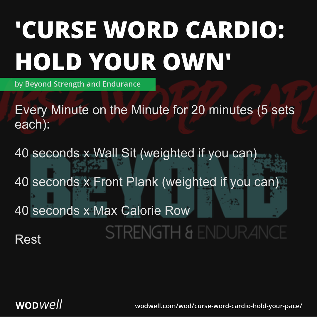 Curse Word Cardio Hold your own WOD