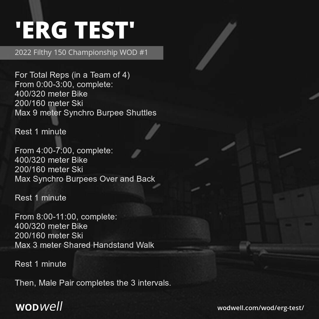 Erg Test Workout 2022 Filthy 150 Championship WOD 1 WODwell erg-test-workout-2022-filthy-150-championship-wod-1-wodwell
