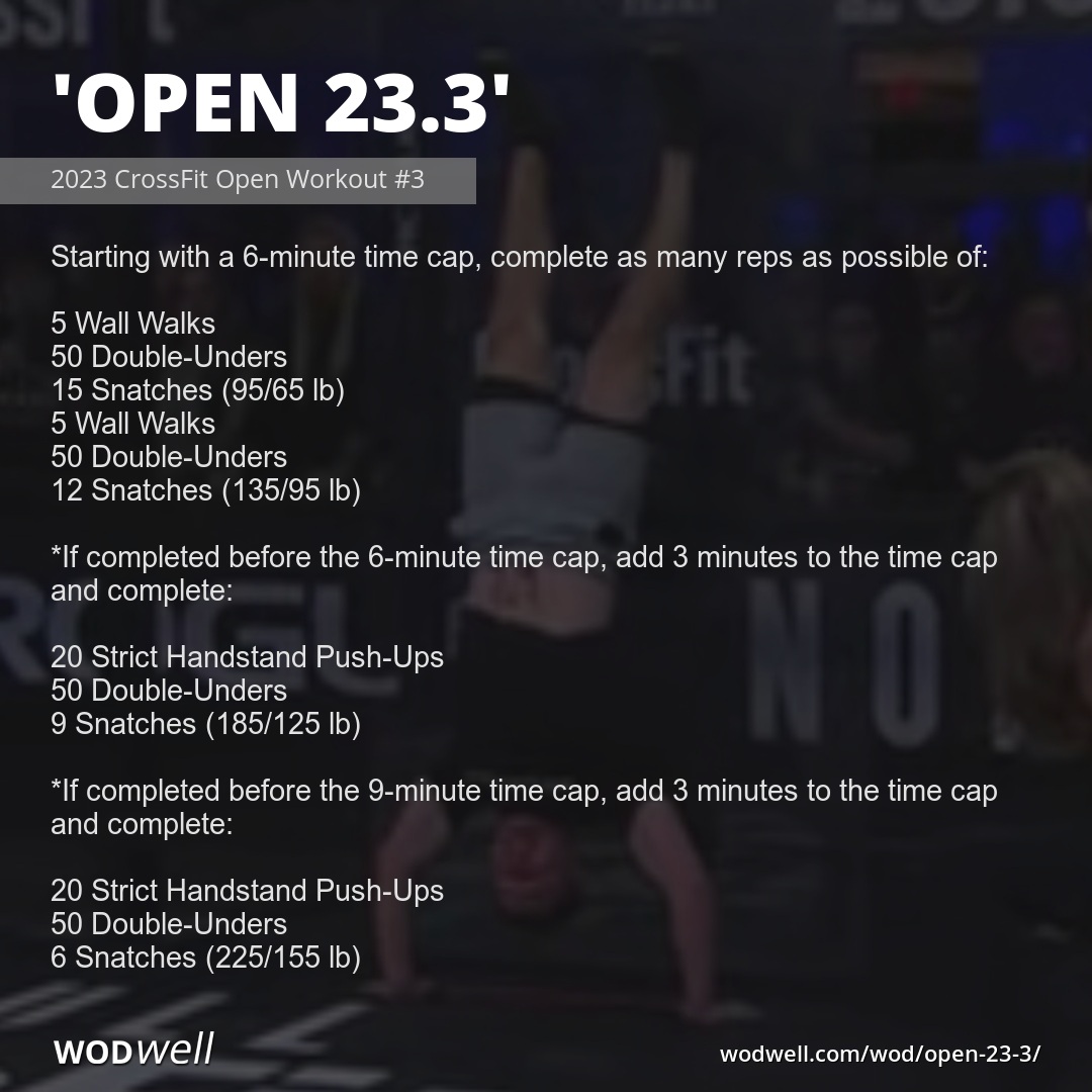 "Open 23.3" Workout, 2023 CrossFit Open Workout 3 WODwell